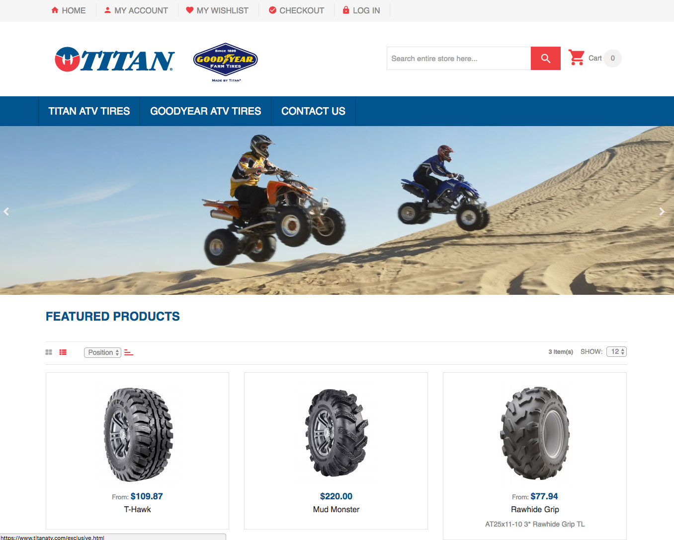 Titan ATV ecommerce site