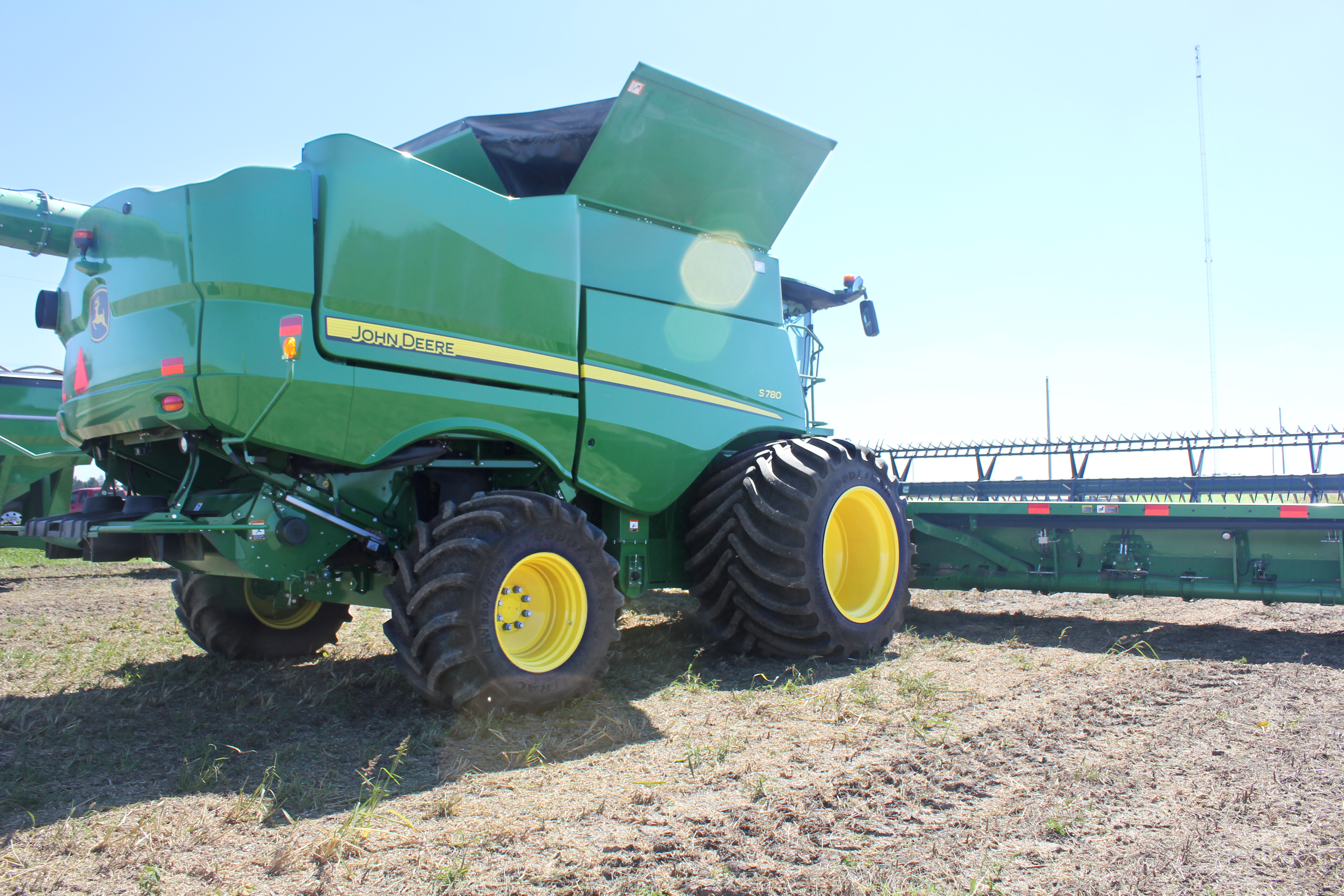 John Deere Combine with Goodyear LSW tires