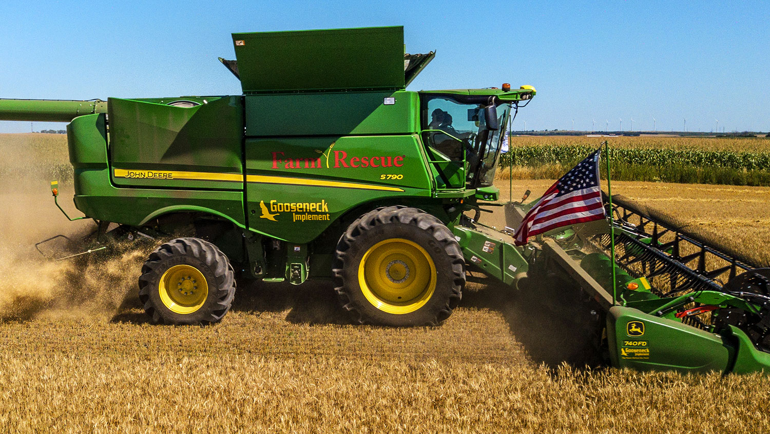 Farm Rescue Combine with Goodyear LSW tires